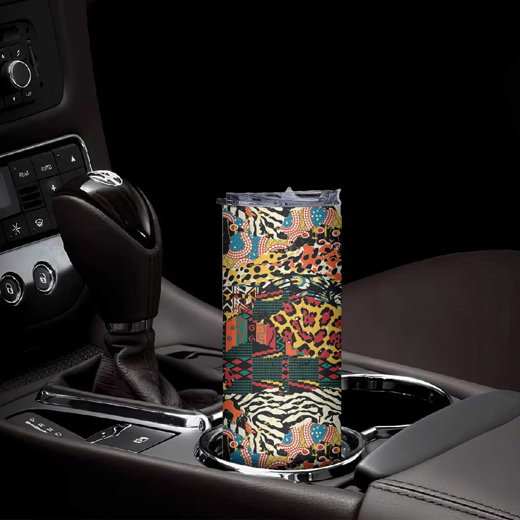 African Mixed Wild Animal Skins Skinny Tumbler LT9