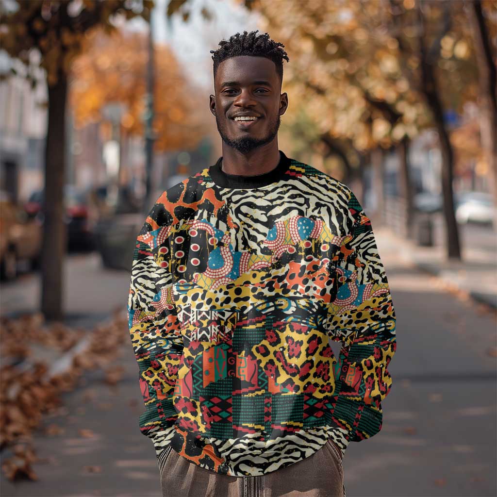 African Mixed Wild Animal Skins Sweatshirt LT9