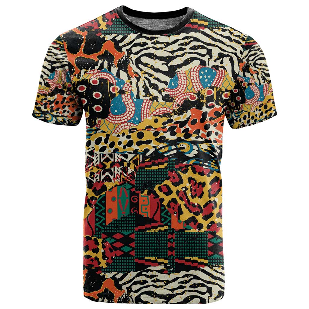 African Mixed Wild Animal Skins T shirt LT9