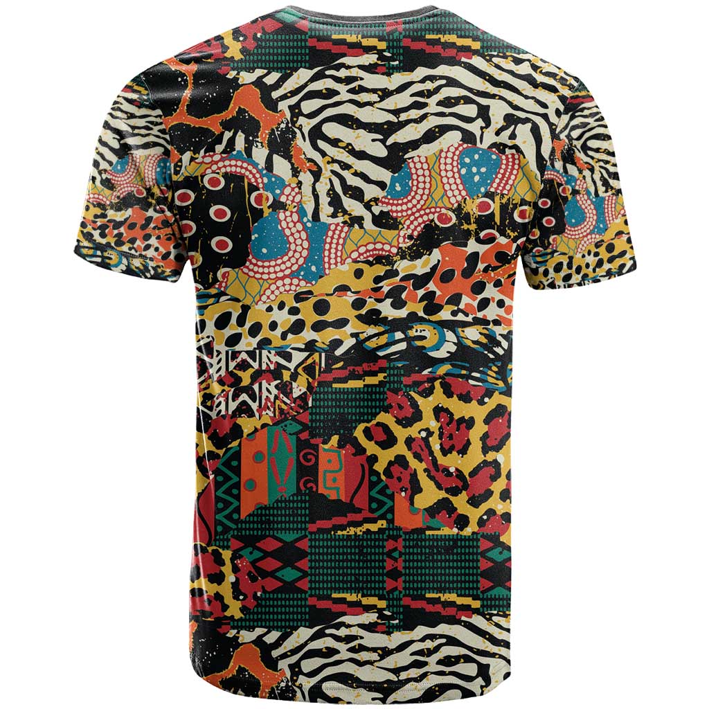 African Mixed Wild Animal Skins T shirt LT9