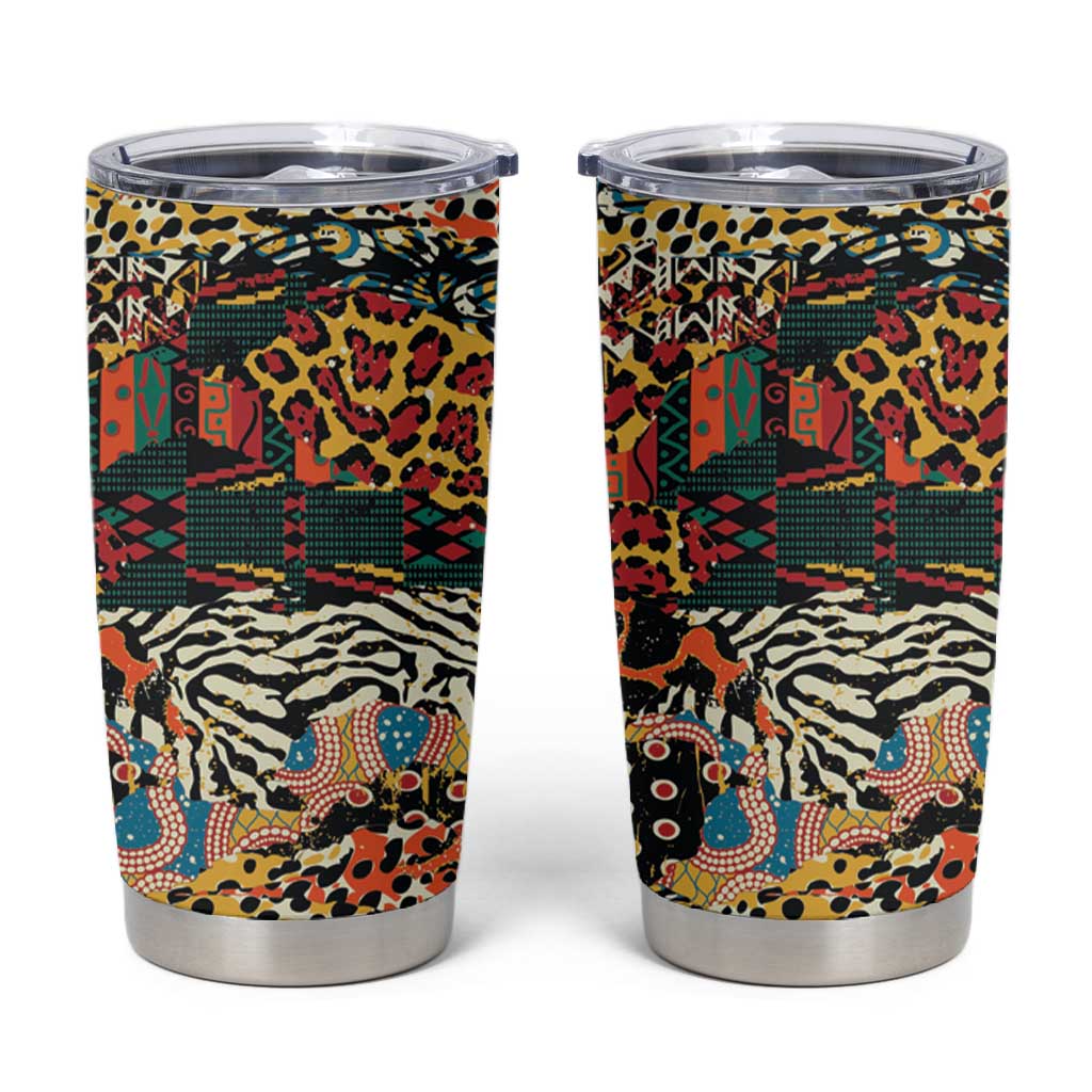 African Mixed Wild Animal Skins Tumbler Cup LT9