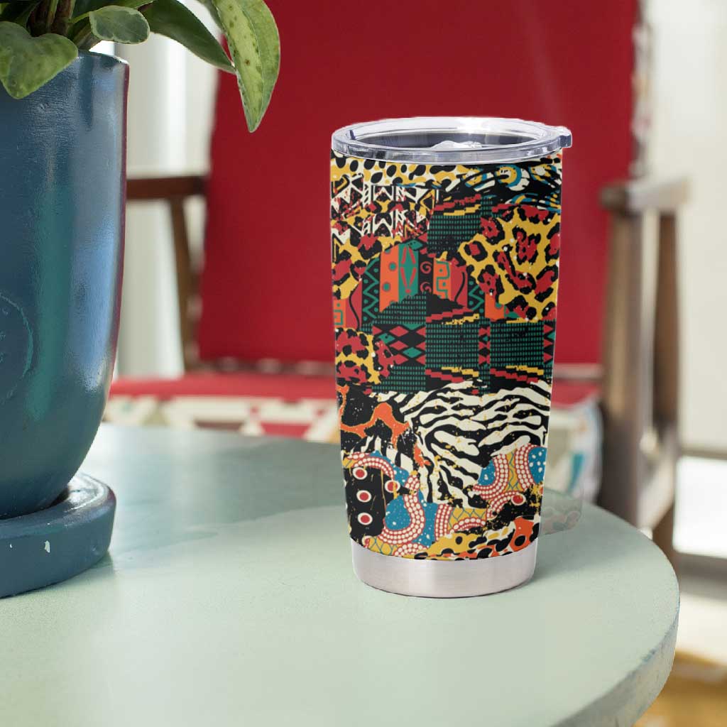 African Mixed Wild Animal Skins Tumbler Cup LT9