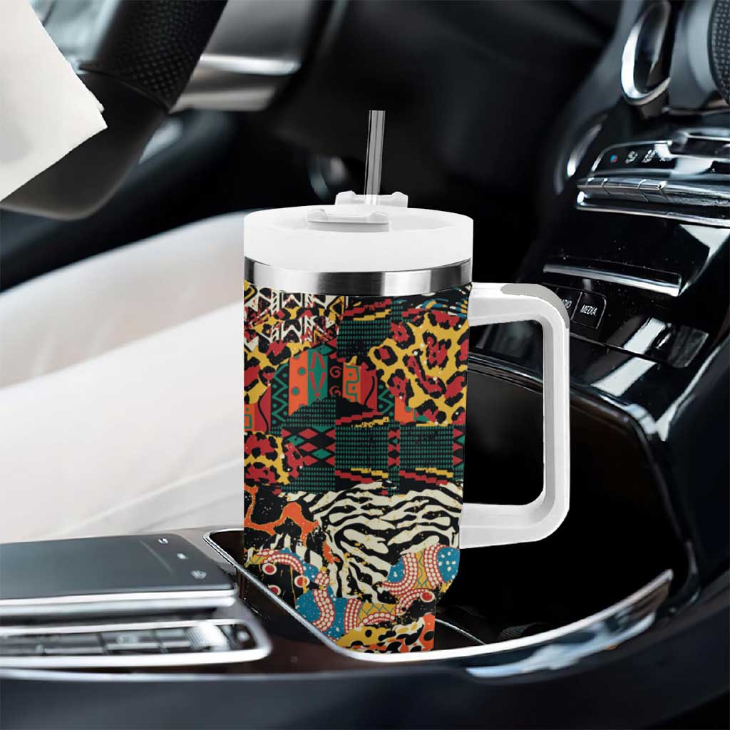 African Mixed Wild Animal Skins Tumbler With Handle LT9