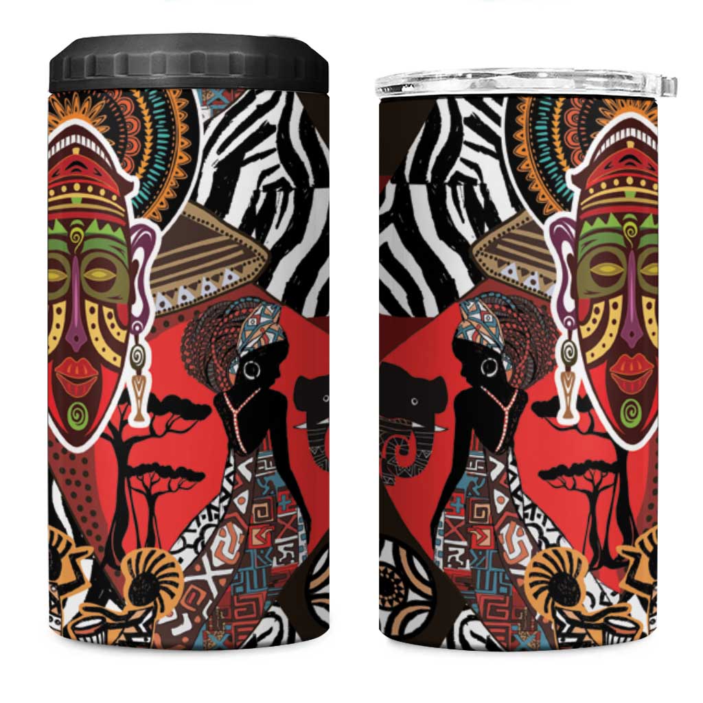 Beautiful African Women Ethnic Motifs 4 in 1 Can Cooler Tumbler LT9