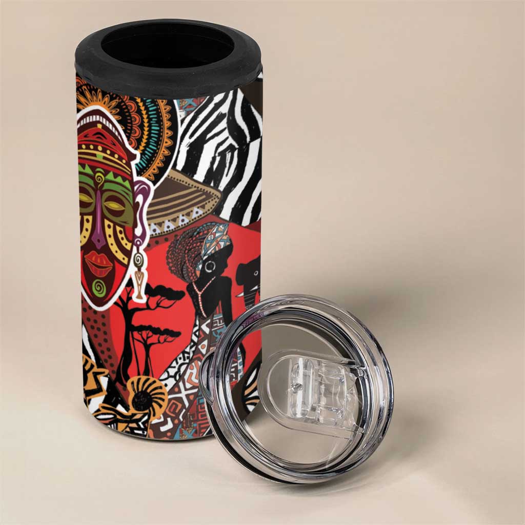 Beautiful African Women Ethnic Motifs 4 in 1 Can Cooler Tumbler LT9