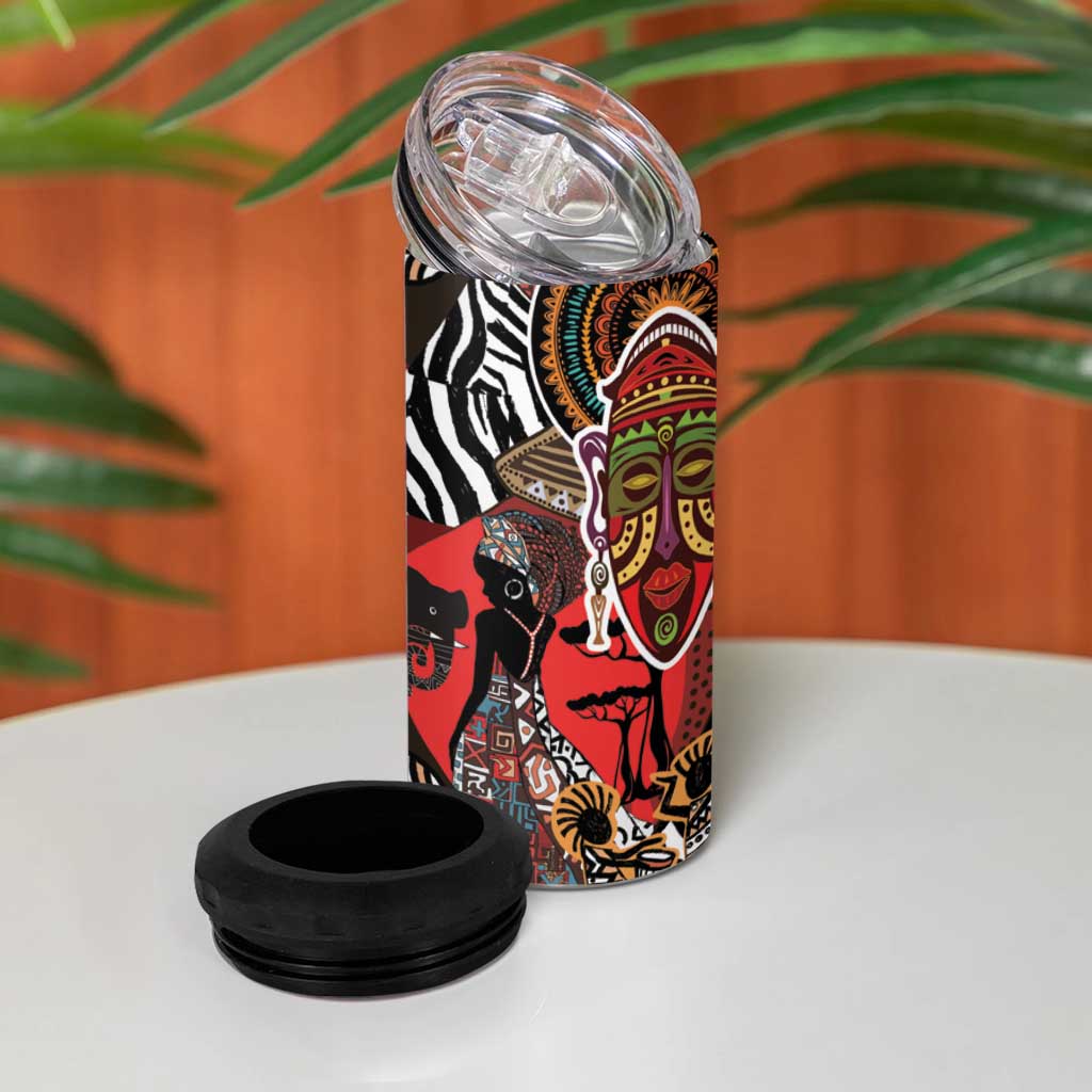 Beautiful African Women Ethnic Motifs 4 in 1 Can Cooler Tumbler LT9