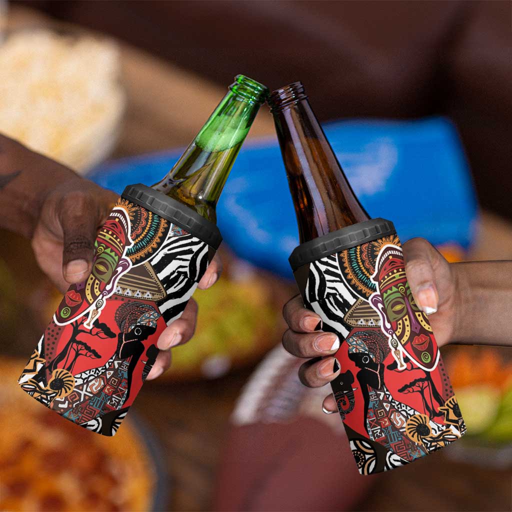 Beautiful African Women Ethnic Motifs 4 in 1 Can Cooler Tumbler LT9
