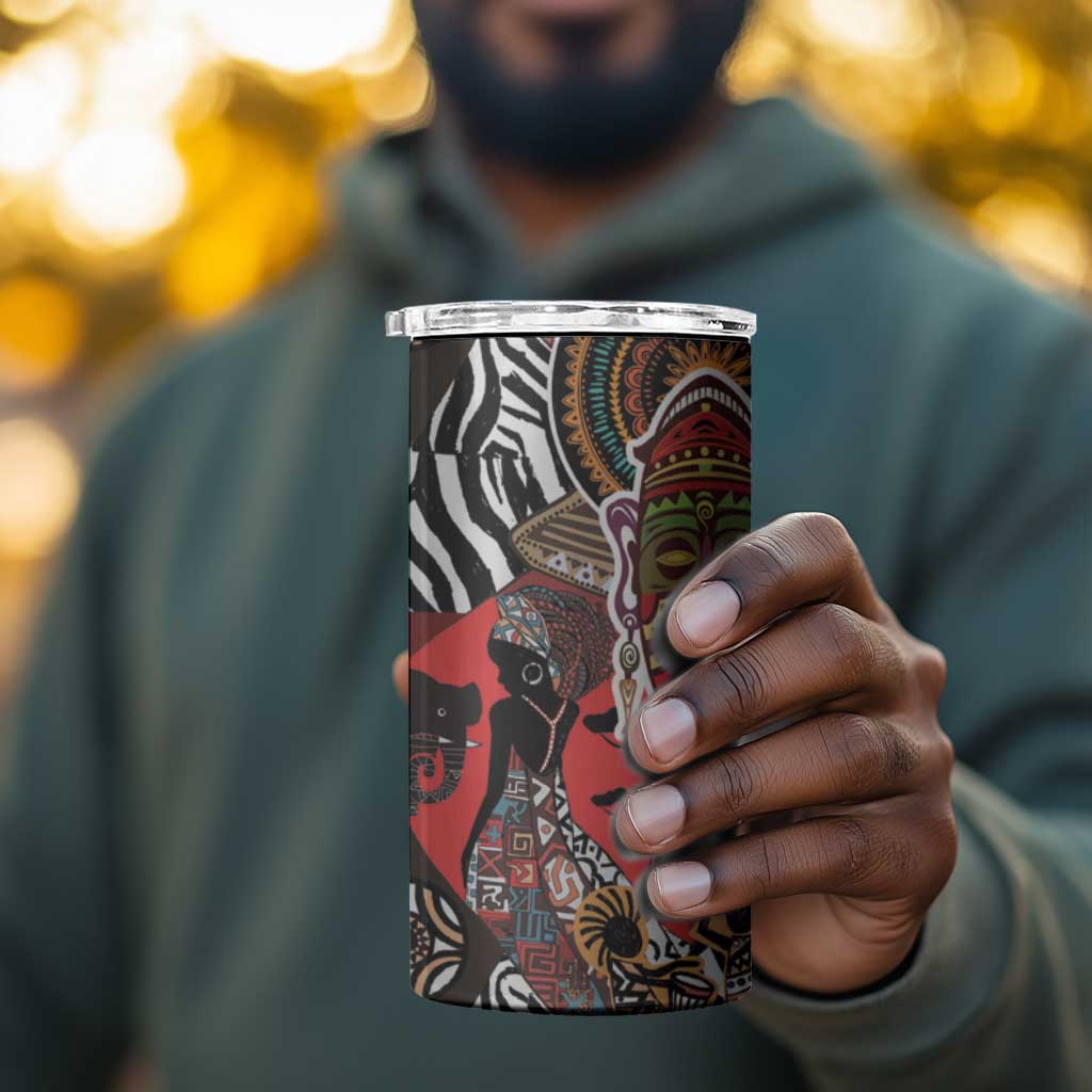 Beautiful African Women Ethnic Motifs 4 in 1 Can Cooler Tumbler LT9