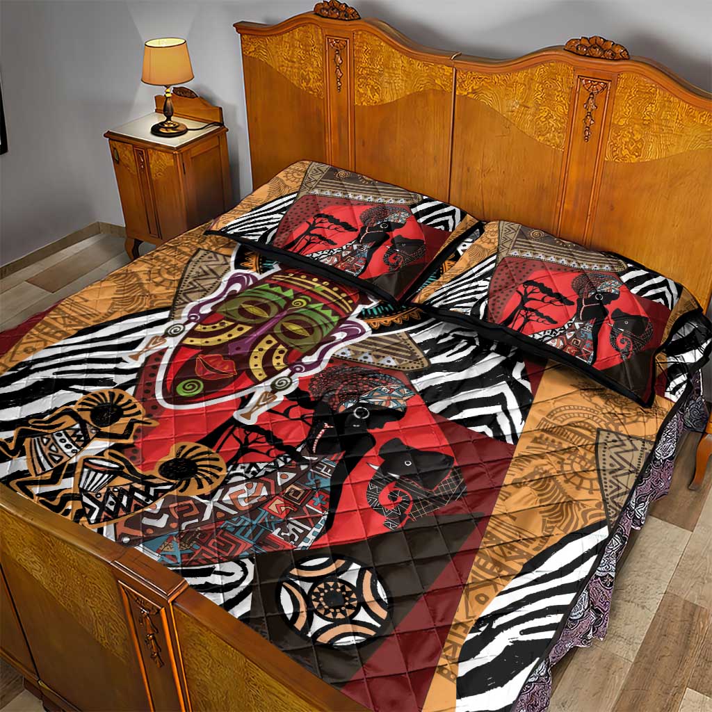 Beautiful African Women Ethnic Motifs Quilt Bed Set LT9
