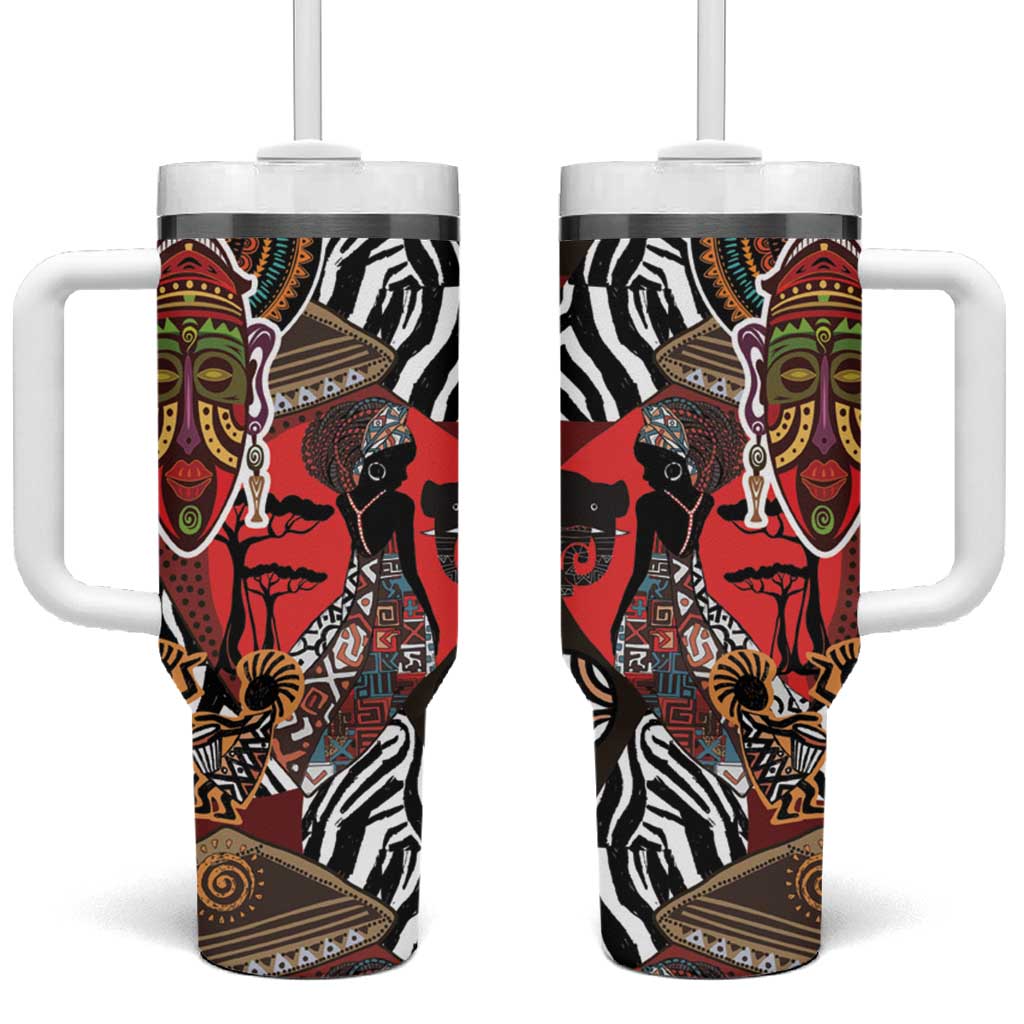 Beautiful African Women Ethnic Motifs Tumbler With Handle LT9