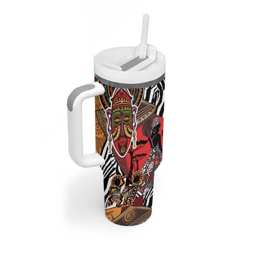 Beautiful African Women Ethnic Motifs Tumbler With Handle LT9