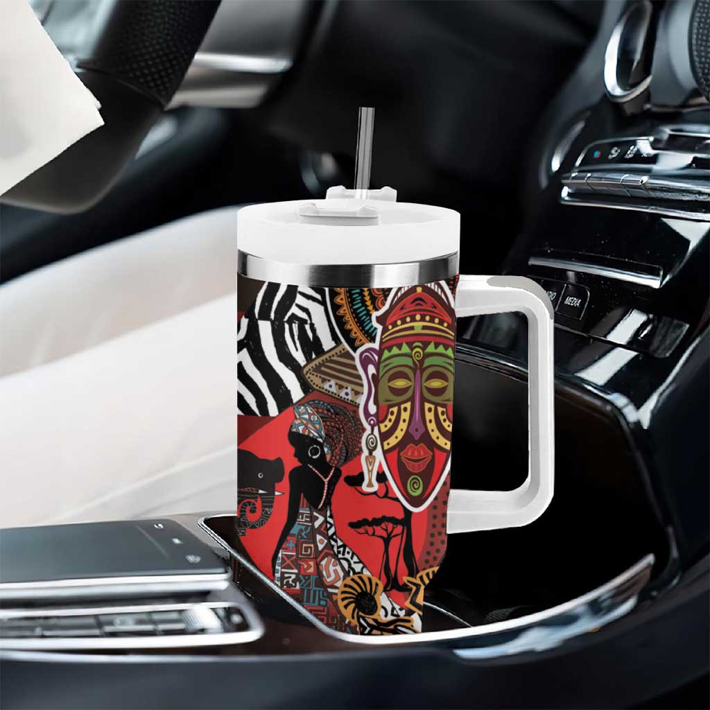 Beautiful African Women Ethnic Motifs Tumbler With Handle LT9