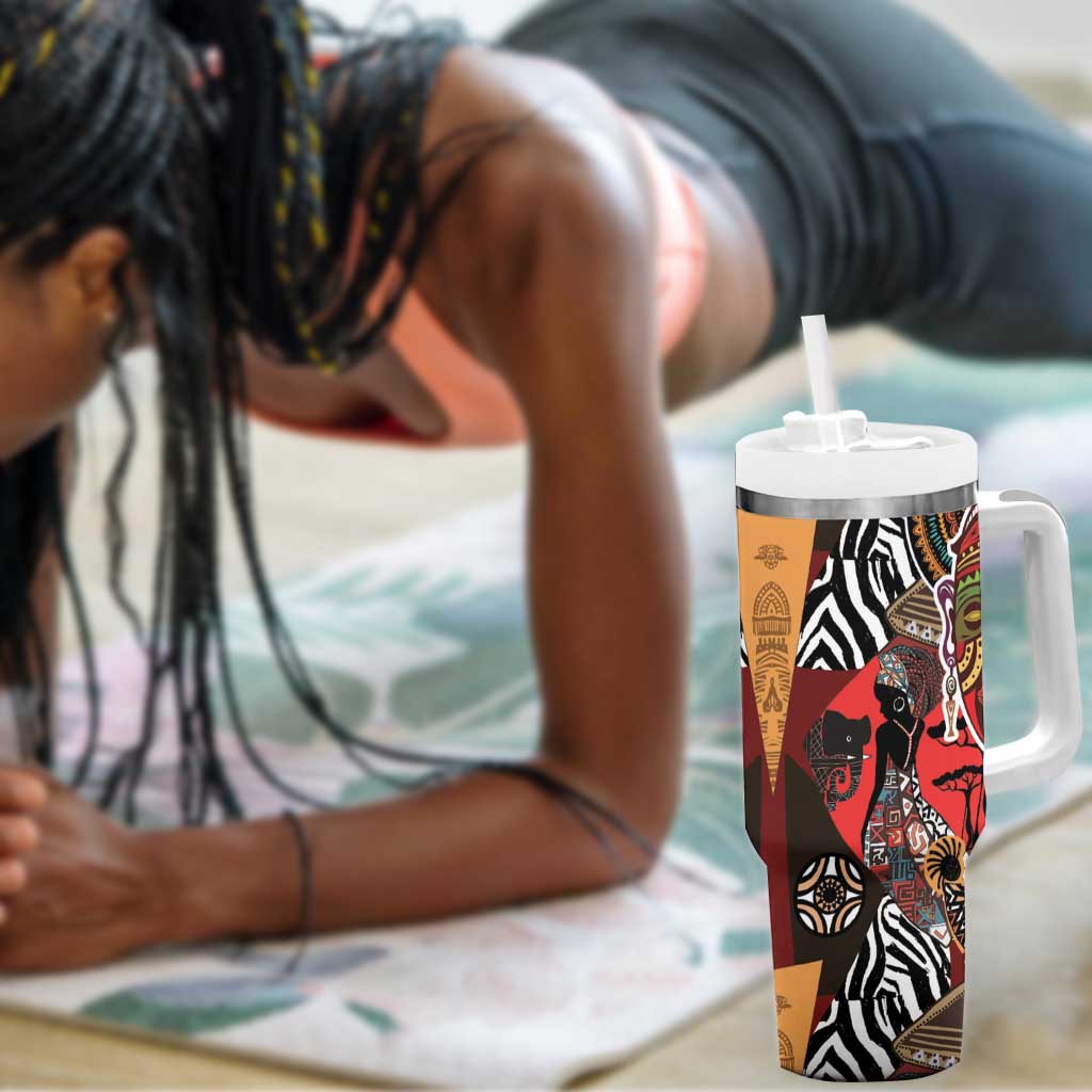 Beautiful African Women Ethnic Motifs Tumbler With Handle LT9