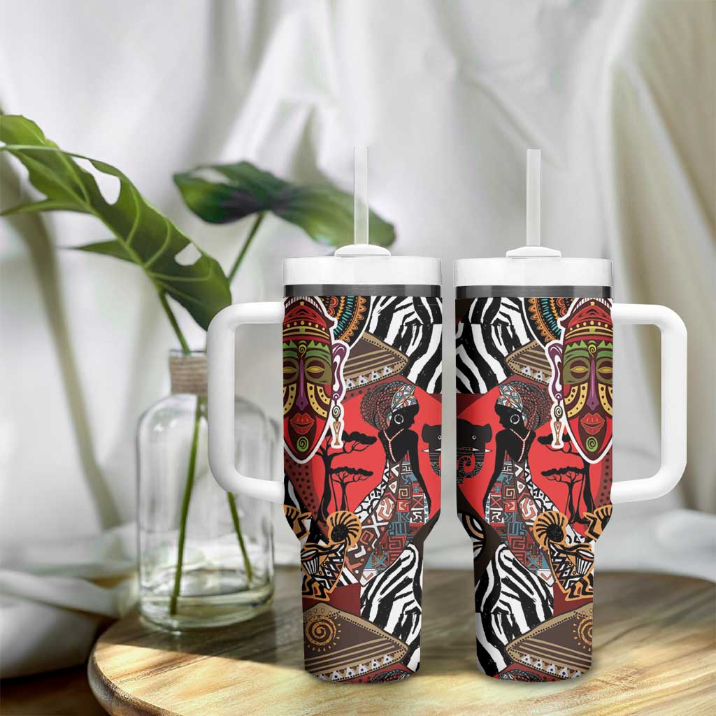 Beautiful African Women Ethnic Motifs Tumbler With Handle LT9