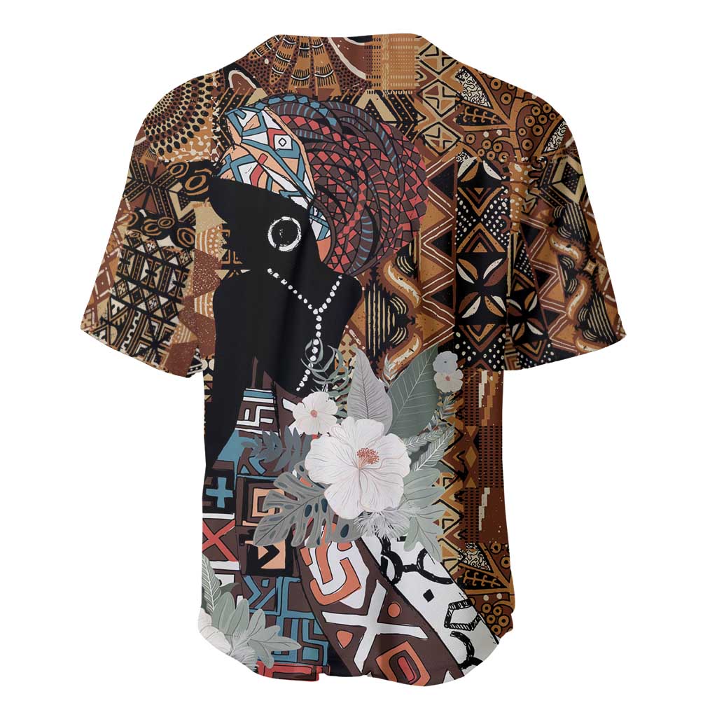 Beautiful Black Woman Baseball Jersey African Tribal Pattern LT9