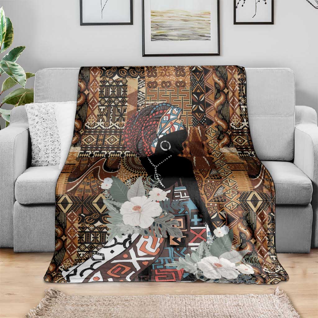 Beautiful Black Woman Blanket African Tribal Pattern LT9