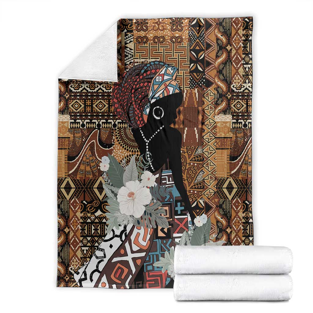 Beautiful Black Woman Blanket African Tribal Pattern LT9