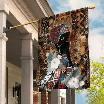 Beautiful Black Woman Garden Flag African Tribal Pattern LT9