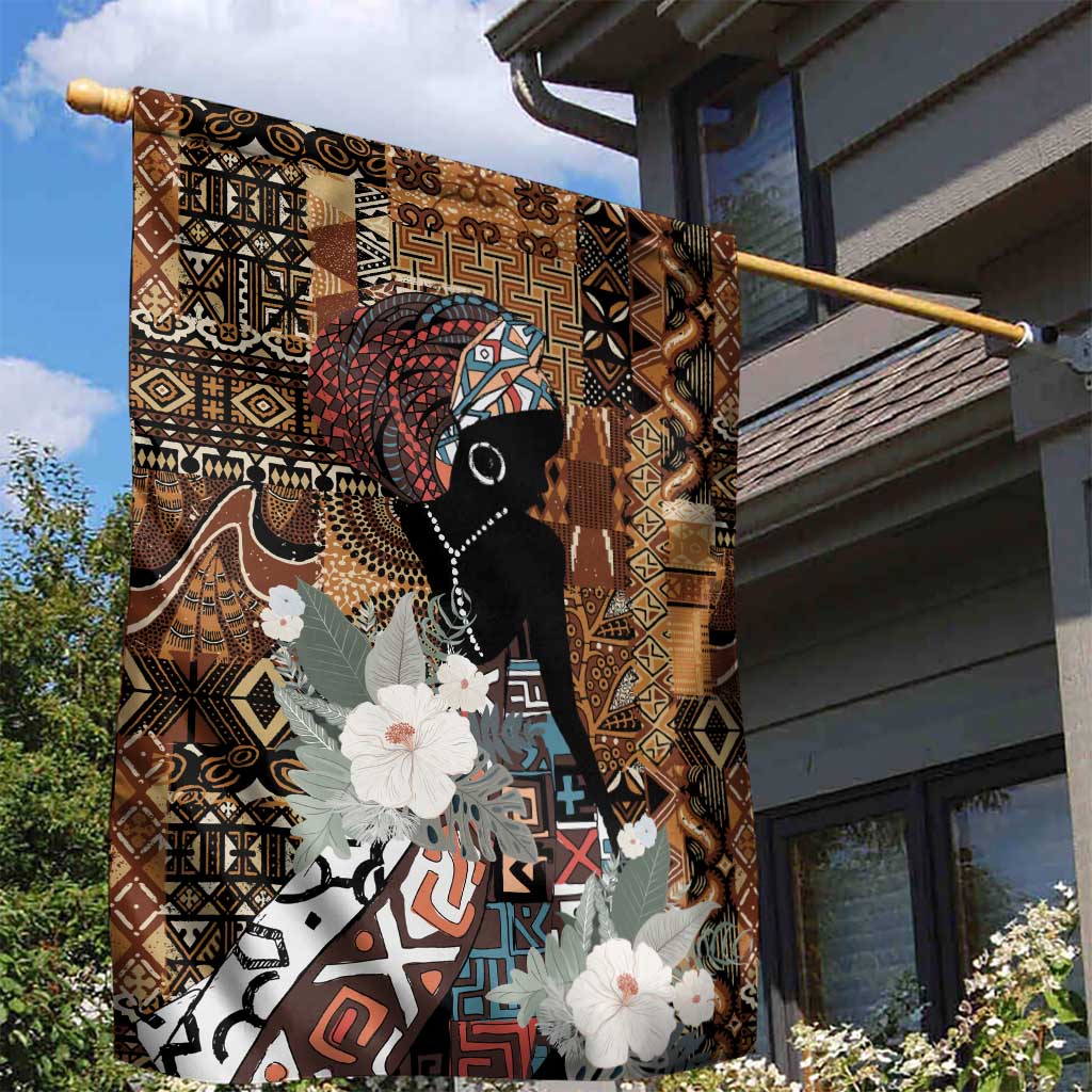Beautiful Black Woman Garden Flag African Tribal Pattern LT9