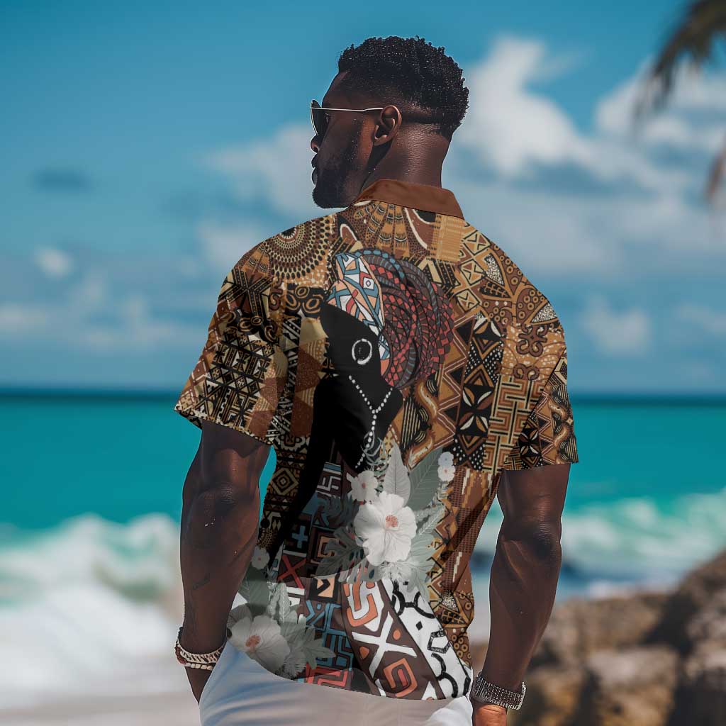 Beautiful Black Woman Hawaiian Shirt African Tribal Pattern LT9