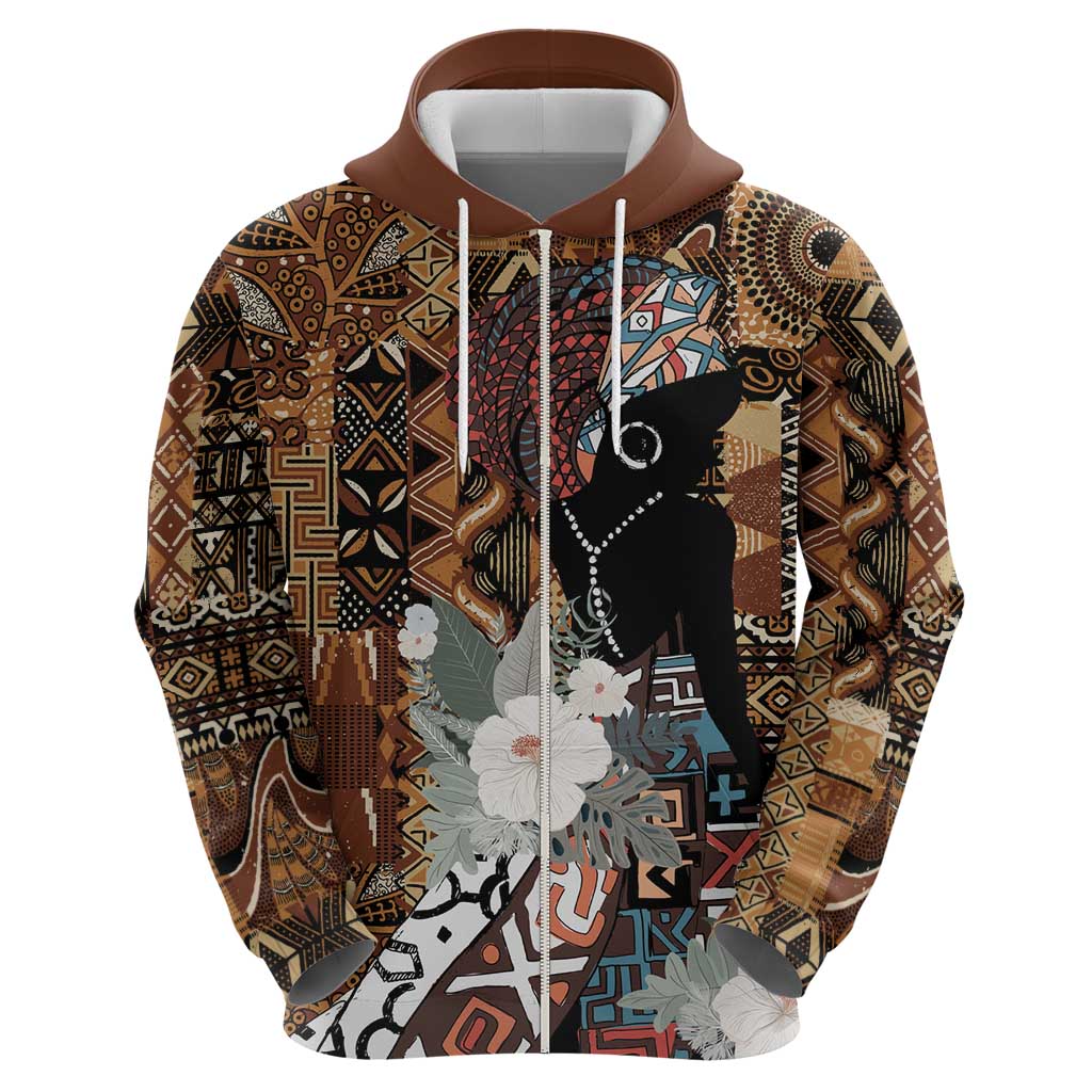 Beautiful Black Woman Hoodie African Tribal Pattern LT9