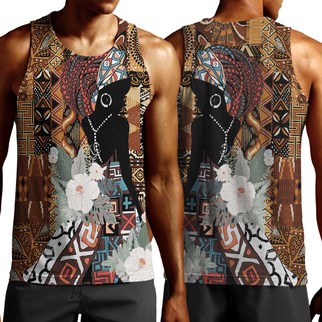 Beautiful Black Woman Men Tank Top African Tribal Pattern LT9