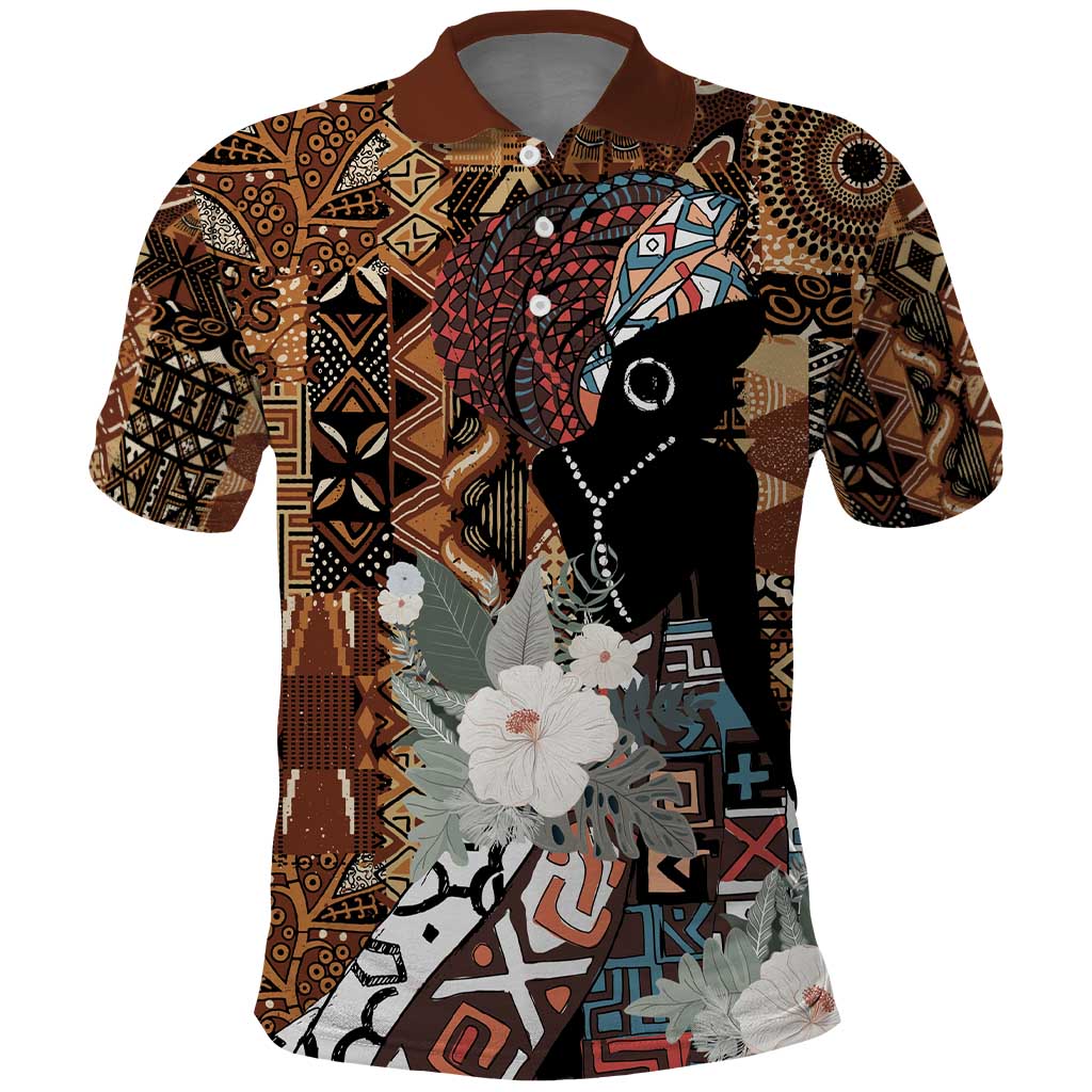 Beautiful Black Woman Polo Shirt African Tribal Pattern LT9