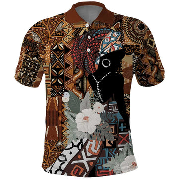 Beautiful Black Woman Polo Shirt African Tribal Pattern LT9
