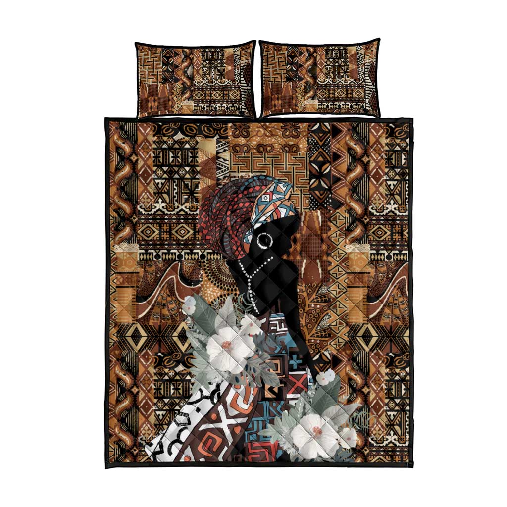 Beautiful Black Woman Quilt Bed Set African Tribal Pattern LT9