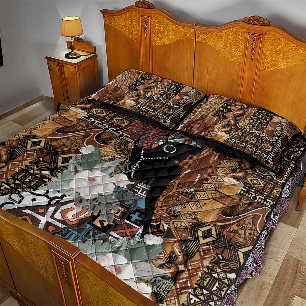 Beautiful Black Woman Quilt Bed Set African Tribal Pattern LT9