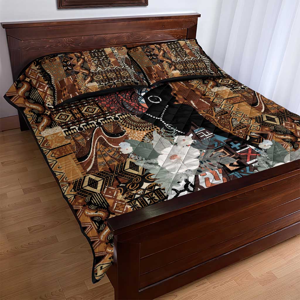 Beautiful Black Woman Quilt Bed Set African Tribal Pattern LT9