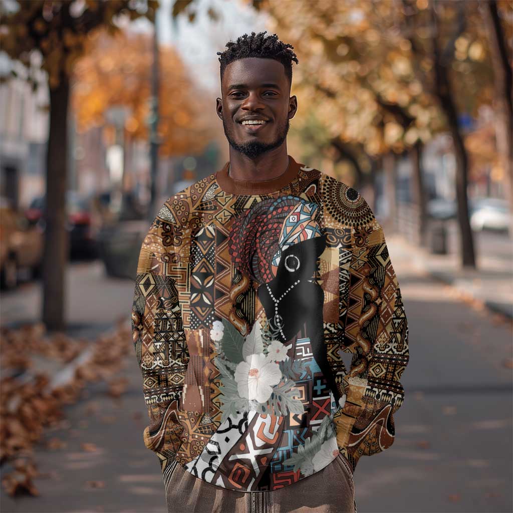 Beautiful Black Woman Sweatshirt African Tribal Pattern LT9