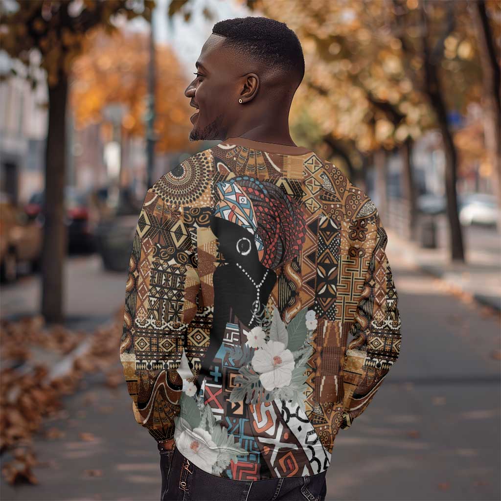 Beautiful Black Woman Sweatshirt African Tribal Pattern LT9