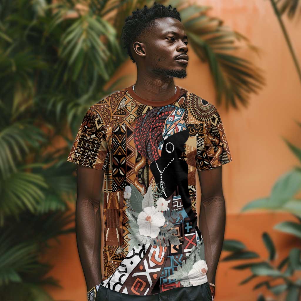 Beautiful Black Woman T shirt African Tribal Pattern LT9