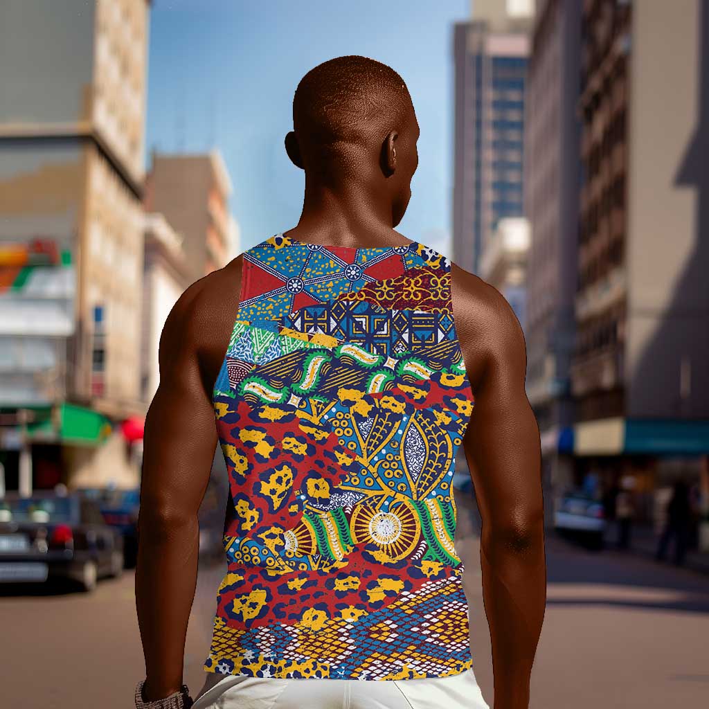 Traditional African Animal Skins Pattern Men Tank Top LT9