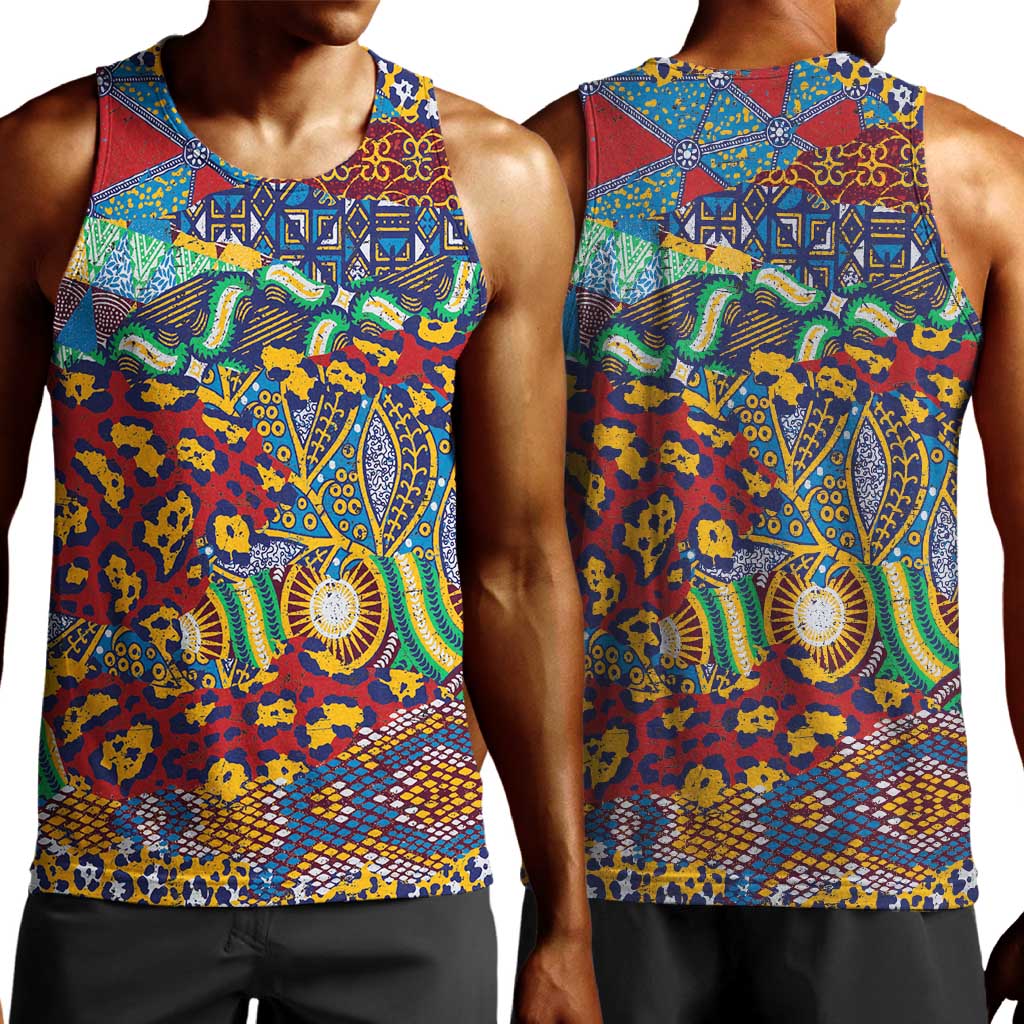 Traditional African Animal Skins Pattern Men Tank Top LT9