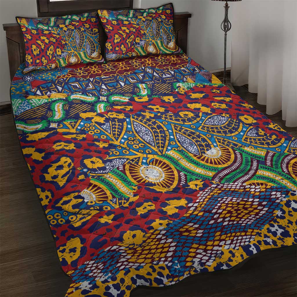 Traditional African Animal Skins Pattern Quilt Bed Set LT9