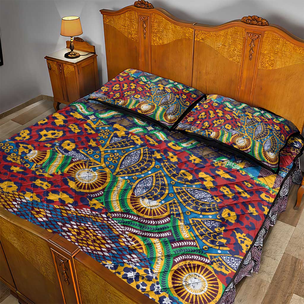 Traditional African Animal Skins Pattern Quilt Bed Set LT9