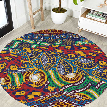 Traditional African Animal Skins Pattern Round Carpet LT9