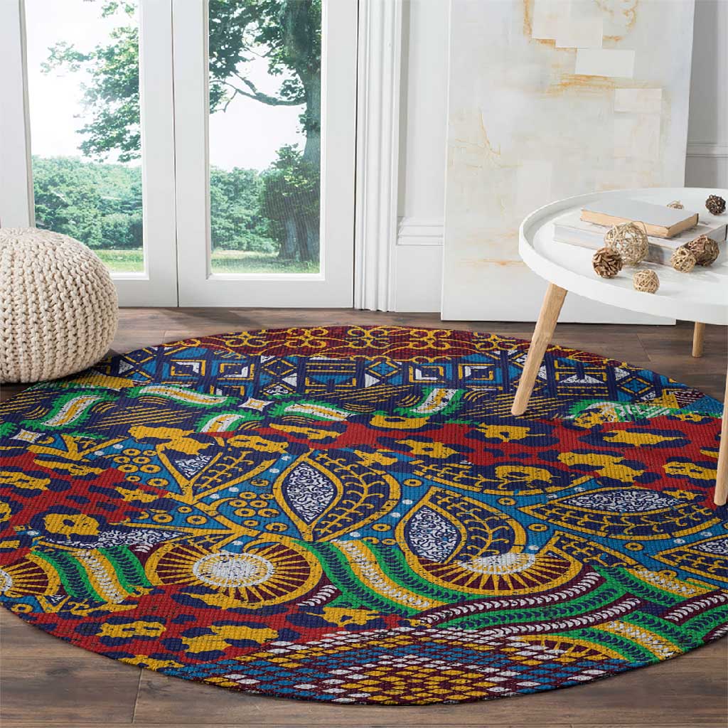 Traditional African Animal Skins Pattern Round Carpet LT9