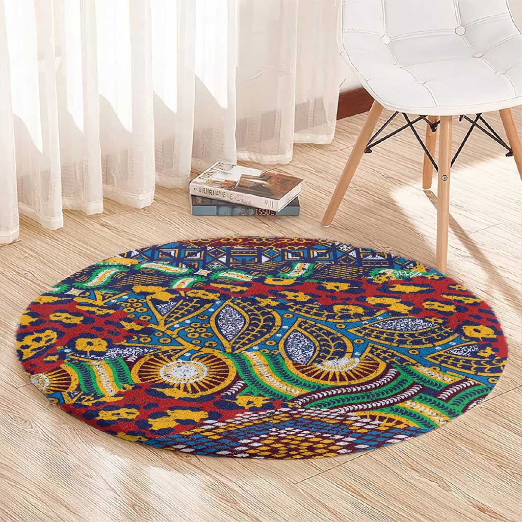 Traditional African Animal Skins Pattern Round Carpet LT9