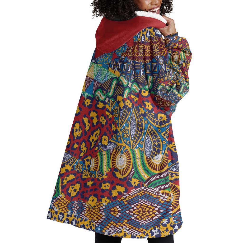 Traditional African Animal Skins Pattern Wearable Blanket Hoodie LT9
