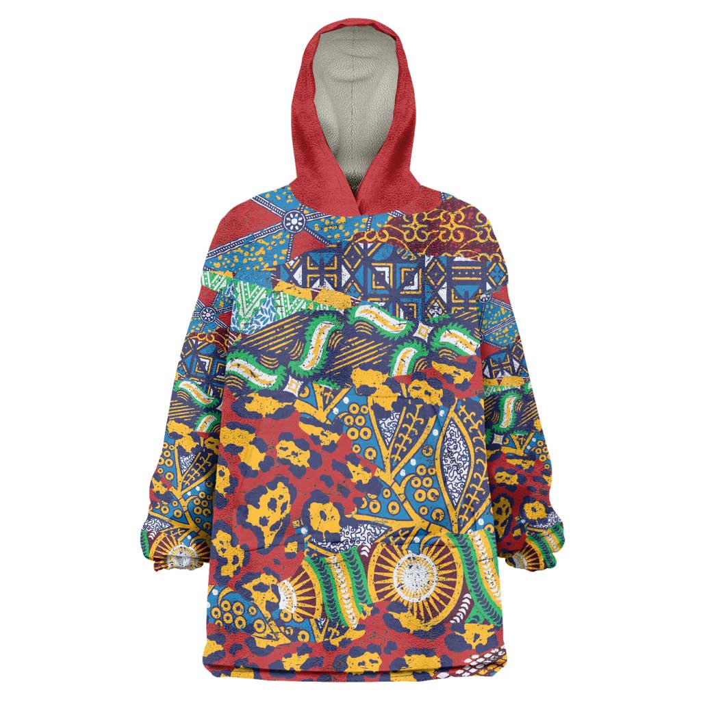 Traditional African Animal Skins Pattern Wearable Blanket Hoodie LT9