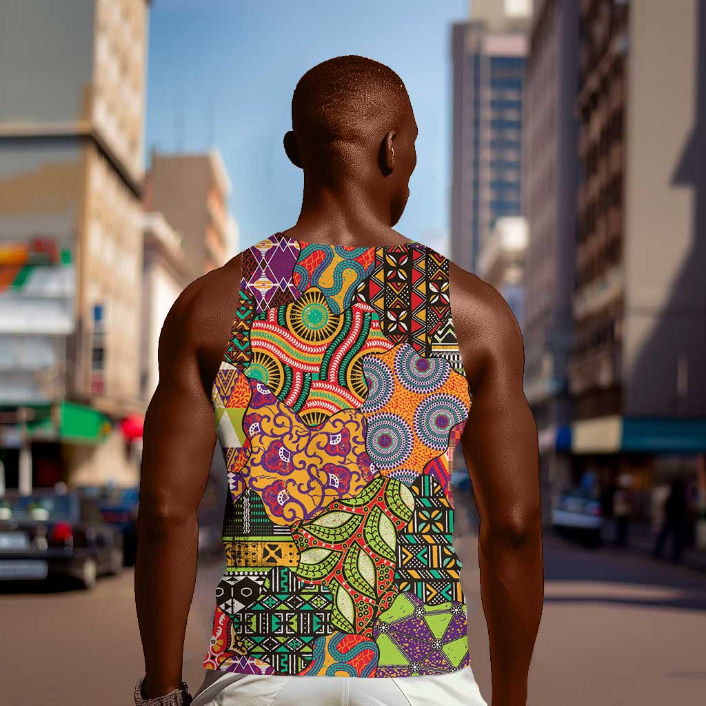 Traditional Ethnic African Vintage Motifs Men Tank Top LT9