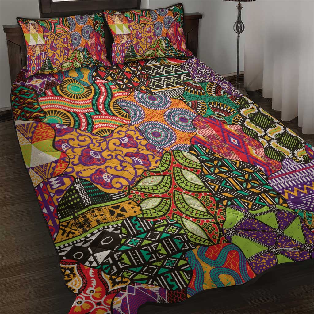 Traditional Ethnic African Vintage Motifs Quilt Bed Set LT9