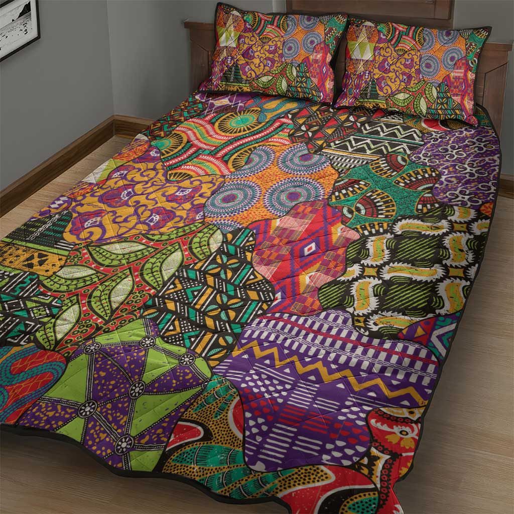 Traditional Ethnic African Vintage Motifs Quilt Bed Set LT9
