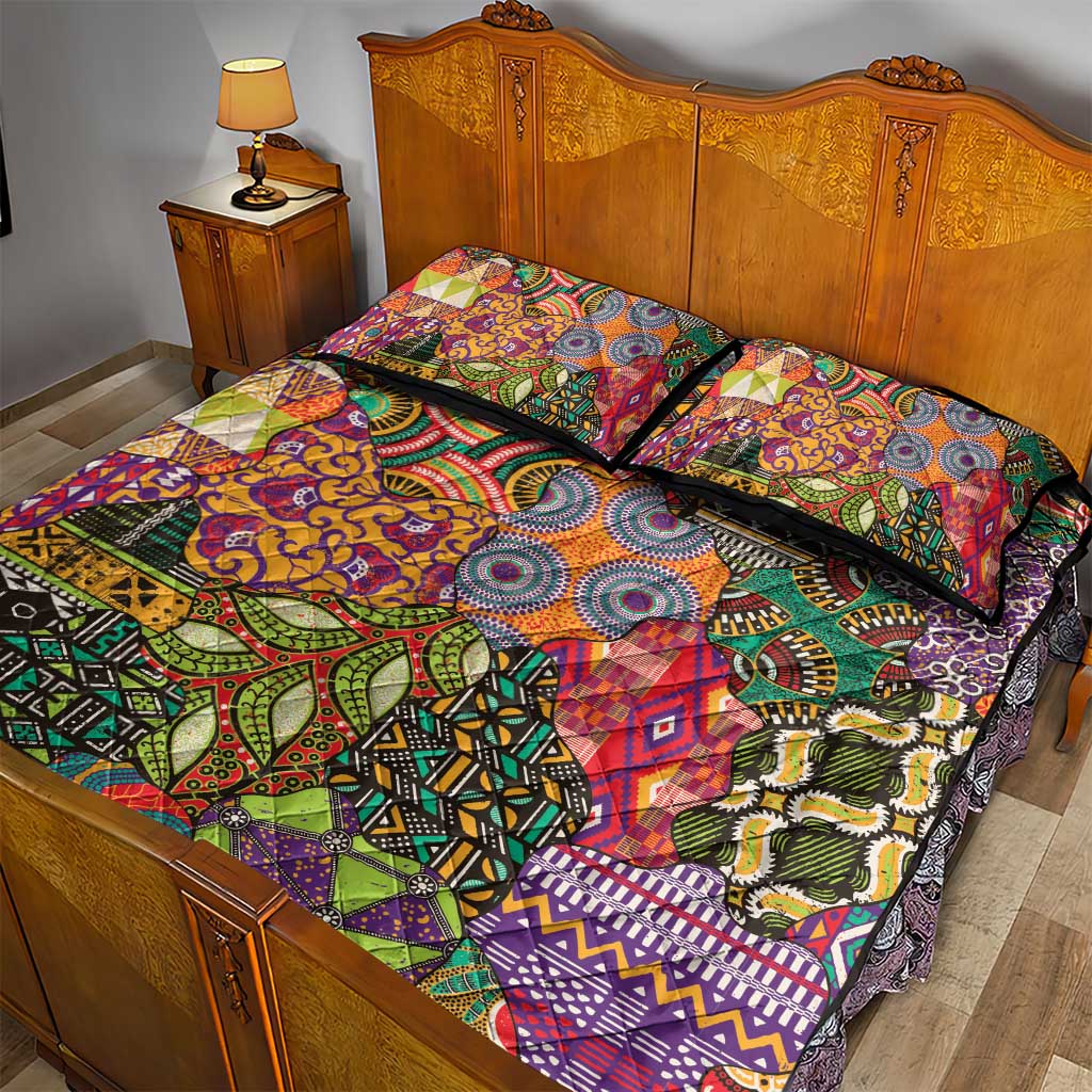 Traditional Ethnic African Vintage Motifs Quilt Bed Set LT9