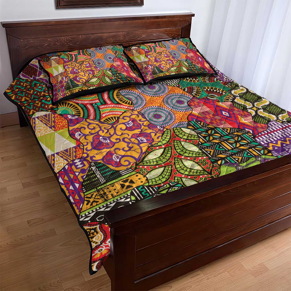 Traditional Ethnic African Vintage Motifs Quilt Bed Set LT9