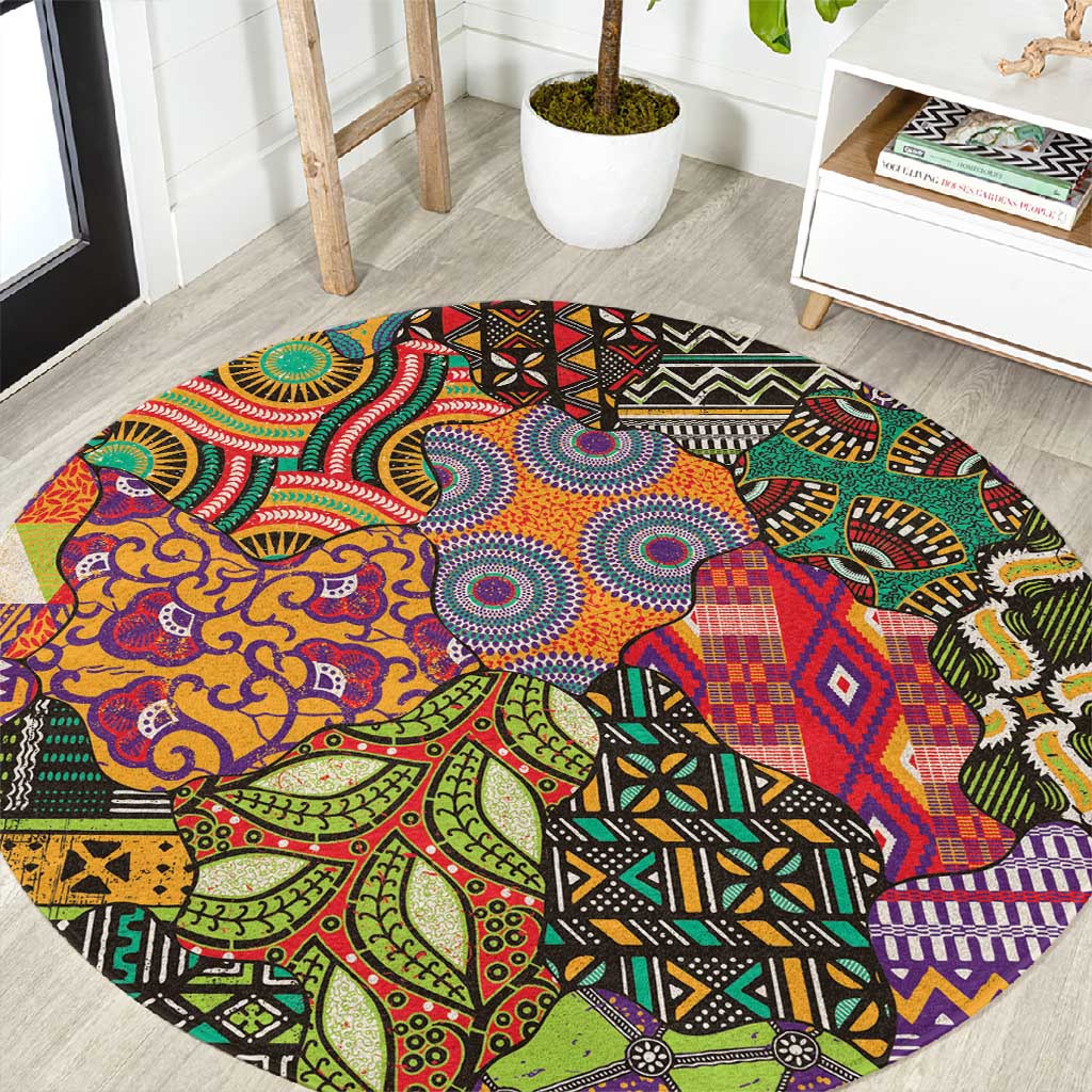 Traditional Ethnic African Vintage Motifs Round Carpet LT9