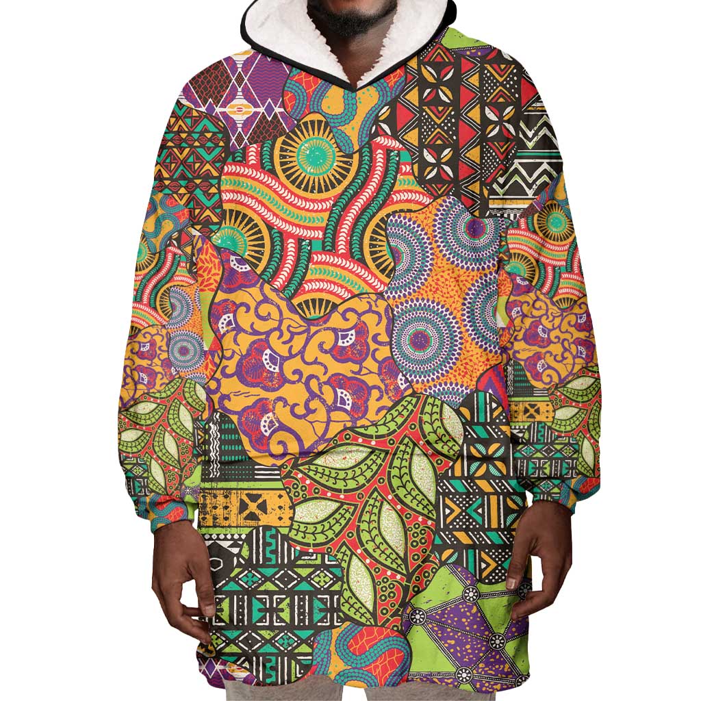 Traditional Ethnic African Vintage Motifs Wearable Blanket Hoodie LT9